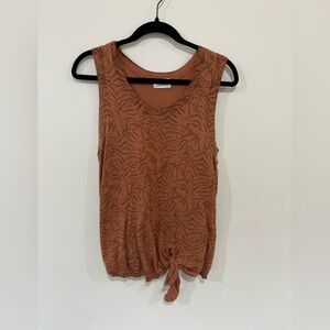 27 Miles Palm Tree Sleeveless Side Tie Sweater